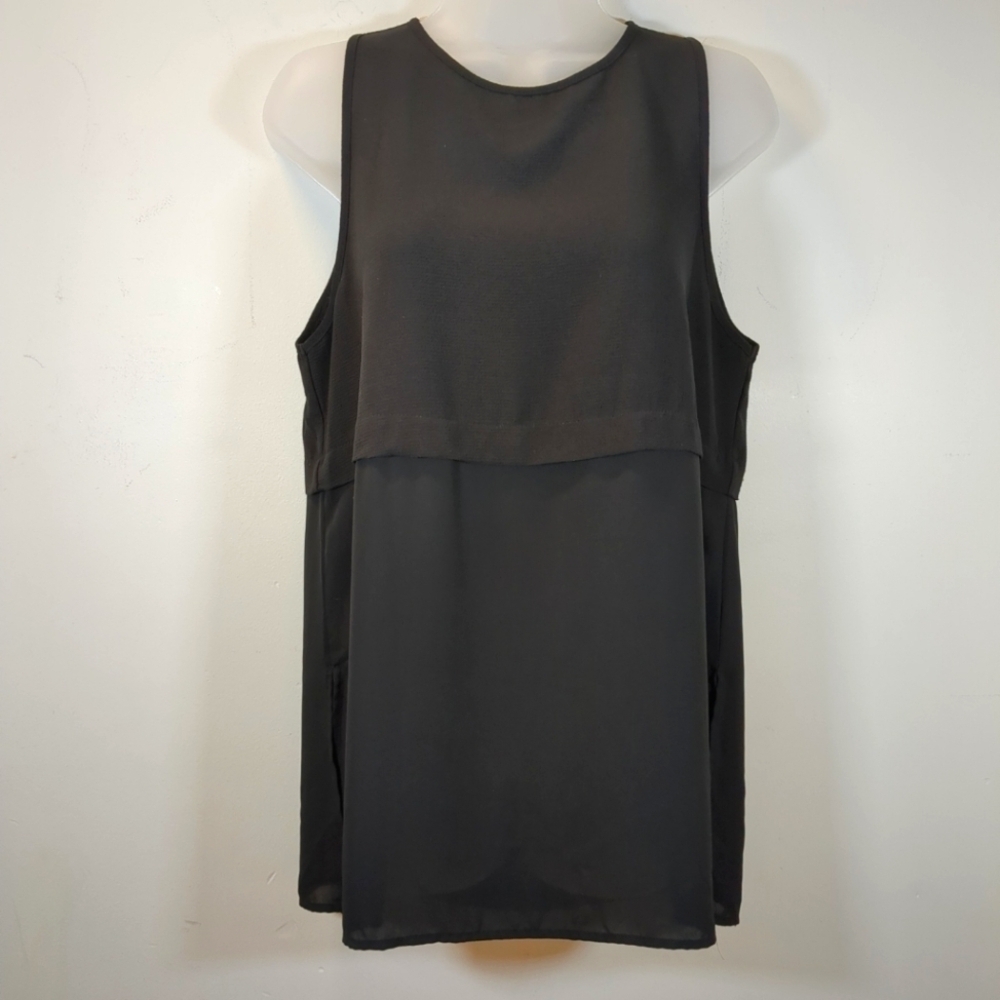 Papermoon Women's Sleeveless Black Blouse , Size M